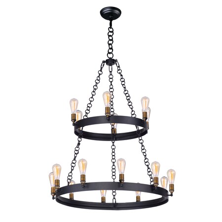 Maxim Lighting Noble 16-Light 37.5" Wide Black / Natural Aged Brass Chandelier 26277BKNAB/BUI